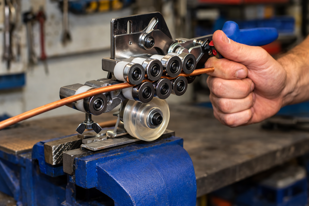 Workshop Professionals Working with Copper Tubes